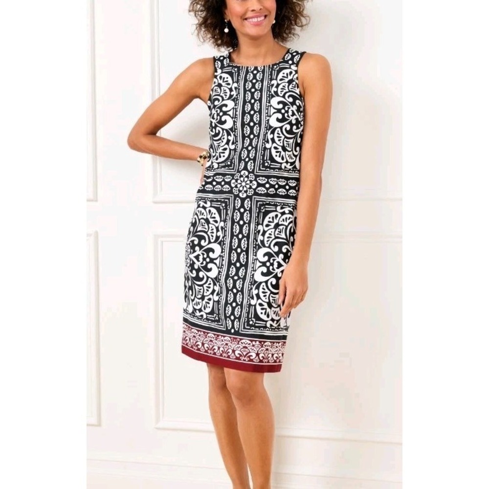 Talbots Women's Jersey Shift Dress Plus Size 1X Petite Navy Stretch Summer Swim